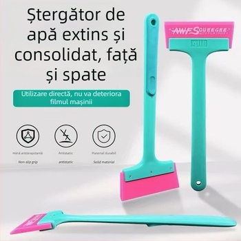 Scraper din silicon pentru mașină, curățare geamuri și aplicare folie, material: adeziv moale, personalizare disponibilă
