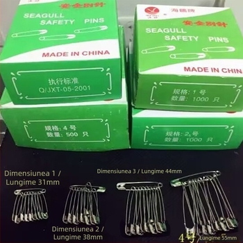 Seagull Brand Safety Pin, Seria Pin, Modelul 321, Metal, Ambalaj în cutie