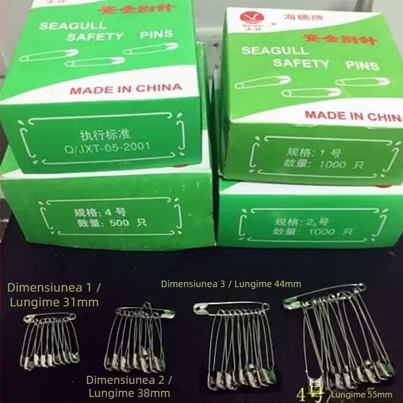 Seagull Brand Safety Pin, Seria Pin, Modelul 321, Metal, Ambalaj în cutie