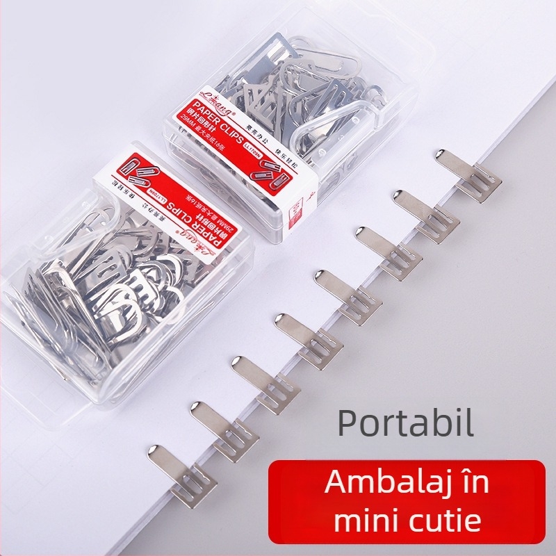 Cleme metalice pentru birou, ambalate în cutie, modelul 1709n, Bright