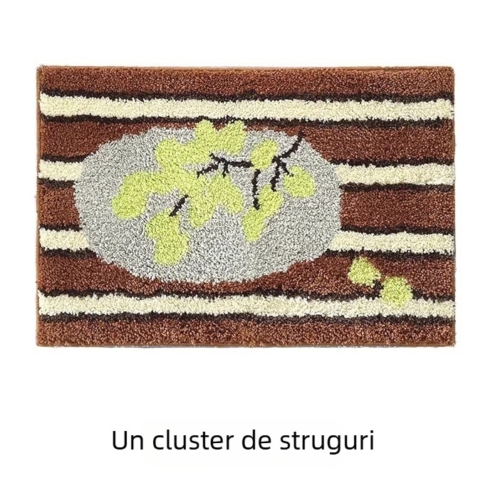Covor de podea cu design retro de desene animate, textură imitatie de cașmir, pătrat, poliester, imprimare, spălare manuală, personalizare disponibilă, potrivit pentru living, dormitor și baie