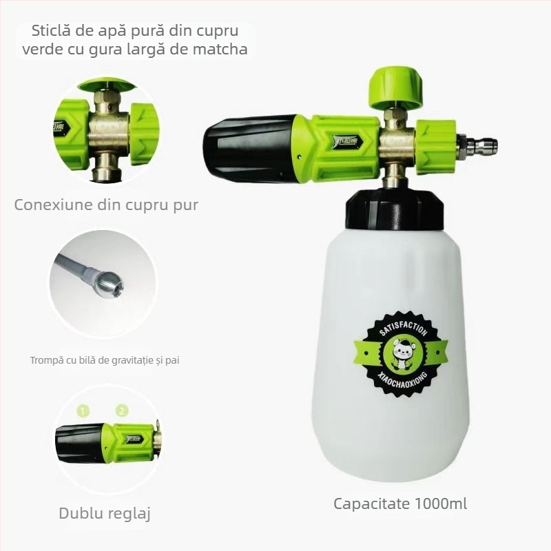 Pistol de spălat auto cu presiune înaltă, duză din cupru, mâner din plastic tehnic, greutate 600 g