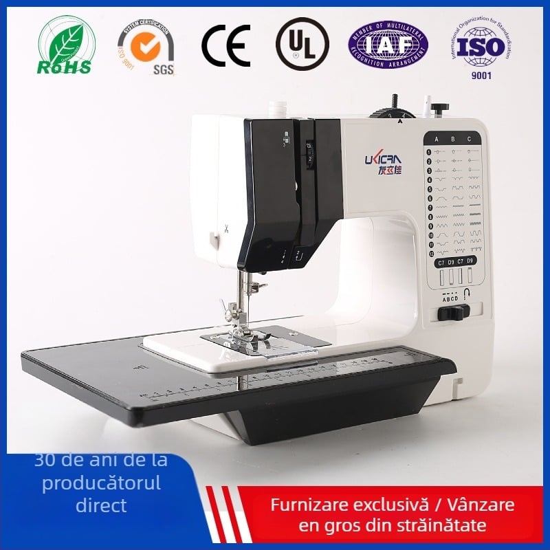 Mașină de cusut UFR-738 pentru uz casnic, complet automată, acționare pedala/electric, quilting