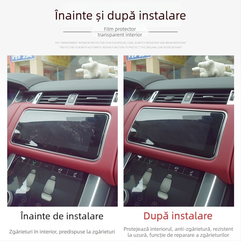 Film protector TPU pentru display-ul consolei centrale, universal pentru 19-20 Audi A4L, rezistent la temperaturi, cod Pmyb-96