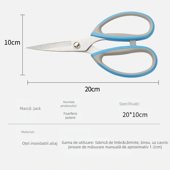 Foarfecă de croitorie din oțel inoxidabil Jack Strong Shear – vârfuri ascuțite, pentru croitorie și uz casnic