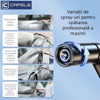 Pistol de spălat cu presiune înaltă pentru mașini și uz casnic, corp din aliaj de aluminiu, furtun telescopic TPЕ, dual funcțional