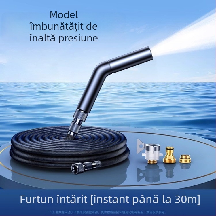 Pistol de spălat cu presiune înaltă pentru mașini și uz casnic, corp din aliaj de aluminiu, furtun telescopic TPЕ, dual funcțional