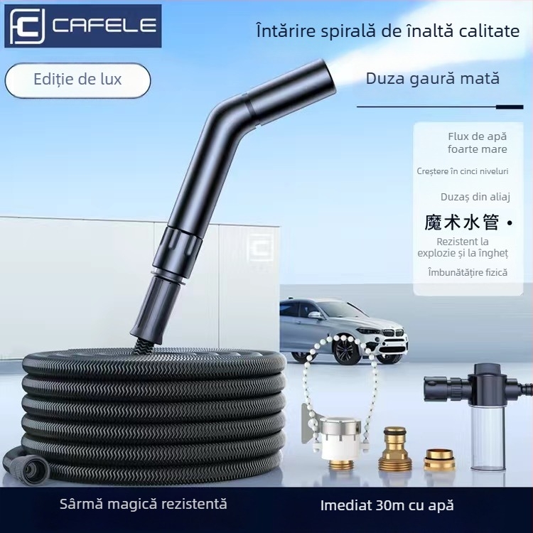 Pistol de spălat cu presiune înaltă pentru mașini și uz casnic, corp din aliaj de aluminiu, furtun telescopic TPЕ, dual funcțional