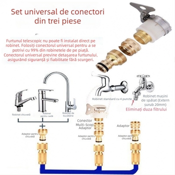 Furtun retractabil de apă, pentru spălarea mașinilor, pistol de stropit, durabil, depozitare ușoară
