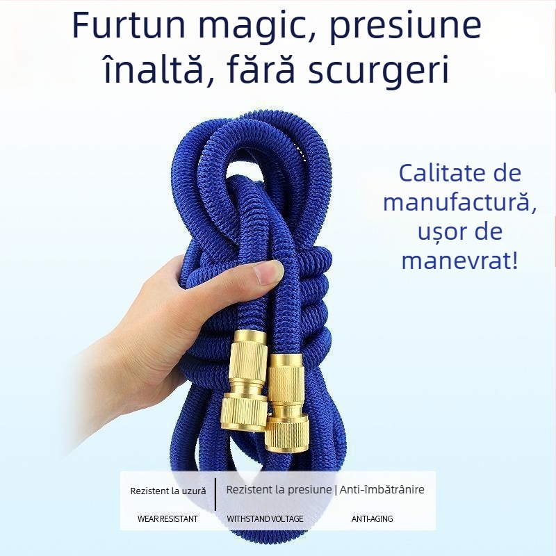 Furtun retractabil de apă, pentru spălarea mașinilor, pistol de stropit, durabil, depozitare ușoară