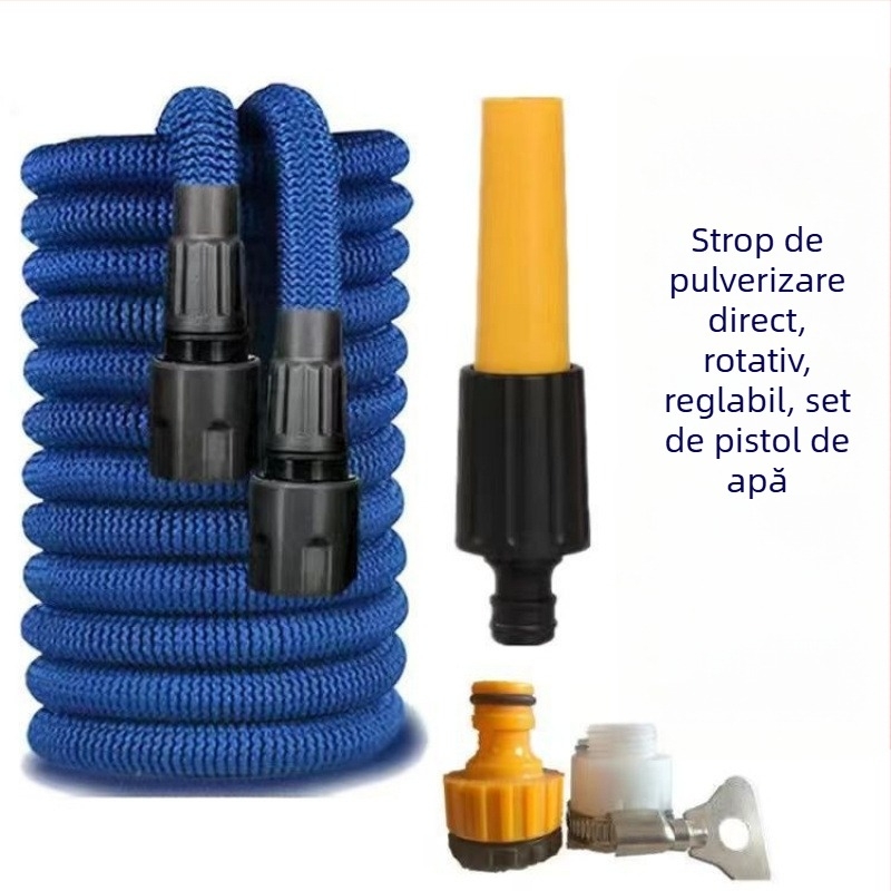 Furtun retractabil de apă, pentru spălarea mașinilor, pistol de stropit, durabil, depozitare ușoară