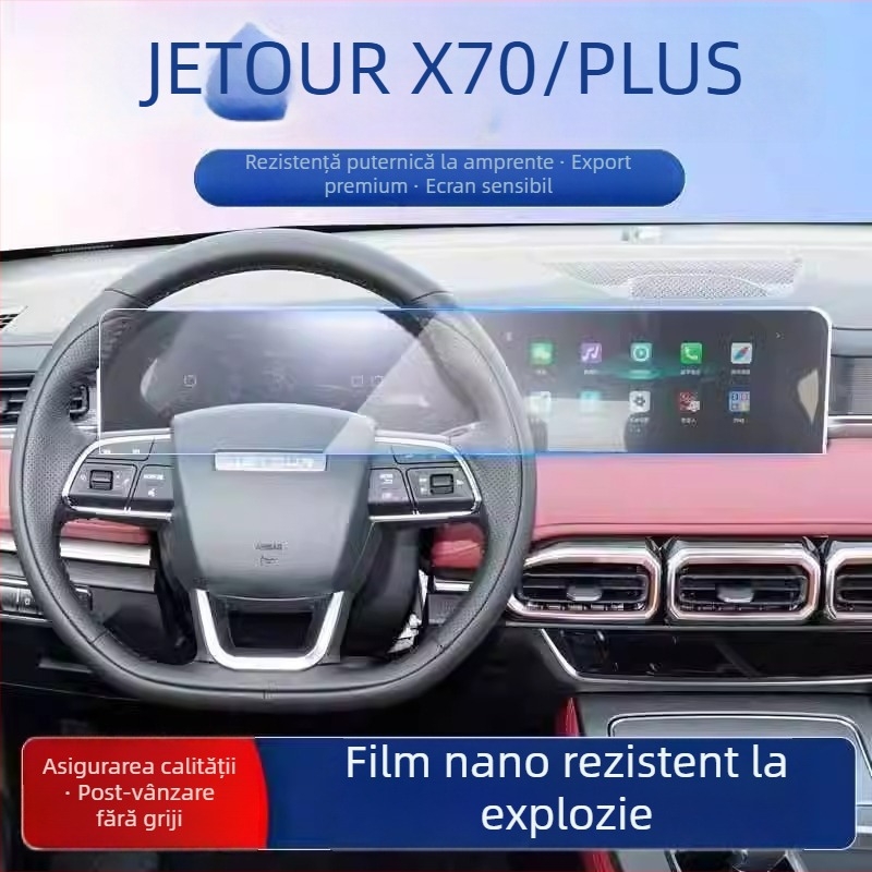 Protecție cu film nano pentru ecranul de navigație al bordului pentru Jietu X70/X70 Plus — potrivire universală, dintr-o singură bucată, rezistent la zgârieturi, antiamprentă, rezistență la temperaturi înalte/scăzute