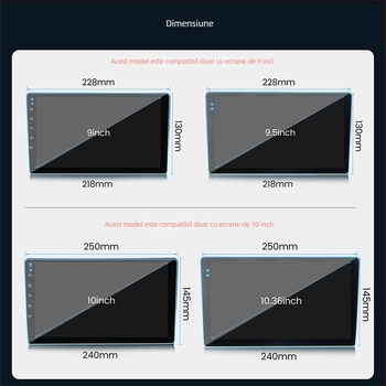 Protecție de ecran din sticlă temperată pentru afișajul de navigație al mașinii — rezistent la zgârieturi și uzură, antiamprente, potrivire universală