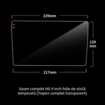 Protecție din sticlă temperată pentru ecranul mașinii Android navigație — protecție dintr-o bucată, rezistență la temperaturi ridicate/scăzute, rezistență la zgârieturi și uzură, anti-amprente