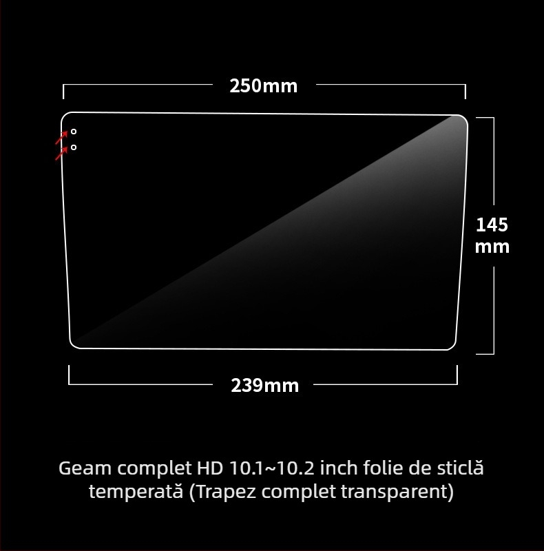 Protecție din sticlă temperată pentru ecranul mașinii Android navigație — protecție dintr-o bucată, rezistență la temperaturi ridicate/scăzute, rezistență la zgârieturi și uzură, anti-amprente