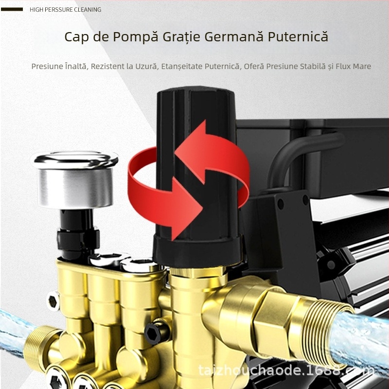 Spălător de înaltă presiune pentru uz casnic, 2200 W, 220 V, presiune maximă 130 bar, debit 9 L/min, greutate 14 kg