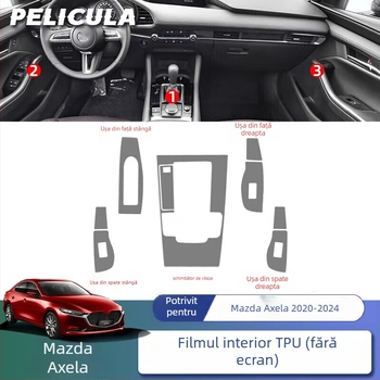 Protecție ecran TPU pentru display-ul central Mazda 3 Angksera 2024 — construcție monobloc, rezistent la zgârieturi, antiamprentă, rezistent la temperaturi ridicate/scăzute