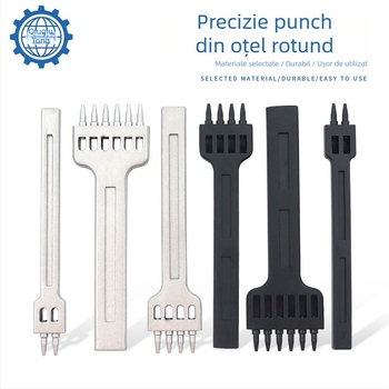 Punch pentru piele, perforator circular din aliaj de zinc, manivelă manuală pentru DIY piele