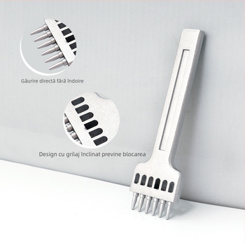 Punch pentru piele, perforator circular din aliaj de zinc, manivelă manuală pentru DIY piele