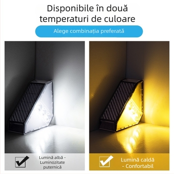 DS-W03 Lumină solară de exterior pentru trepte: sursă LED, 0.5W, IP65 impermeabil, timp de funcționare 6–12h
