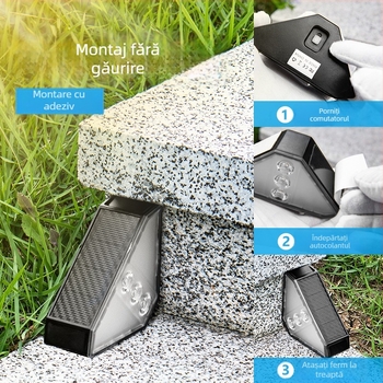 DS-W03 Lumină solară de exterior pentru trepte: sursă LED, 0.5W, IP65 impermeabil, timp de funcționare 6–12h