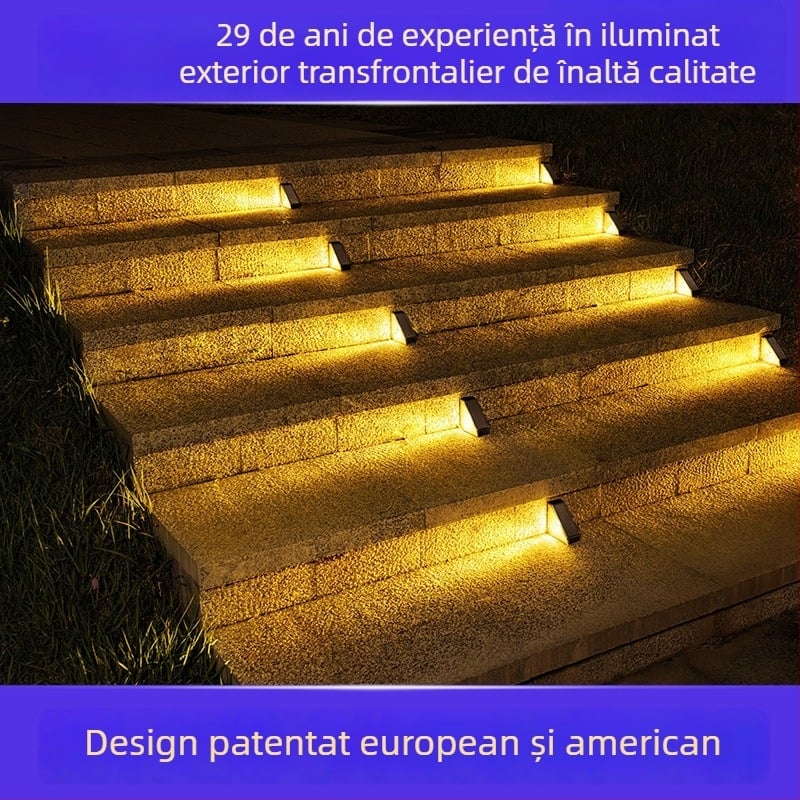 DS-W03 Lumină solară de exterior pentru trepte: sursă LED, 0.5W, IP65 impermeabil, timp de funcționare 6–12h