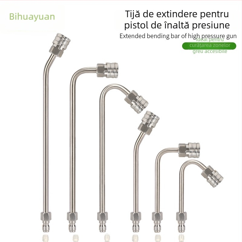 Pistol de înaltă presiune pentru spălat mașini, cu tijă extensibilă și cot de 90°, conexiune rapidă 1/4