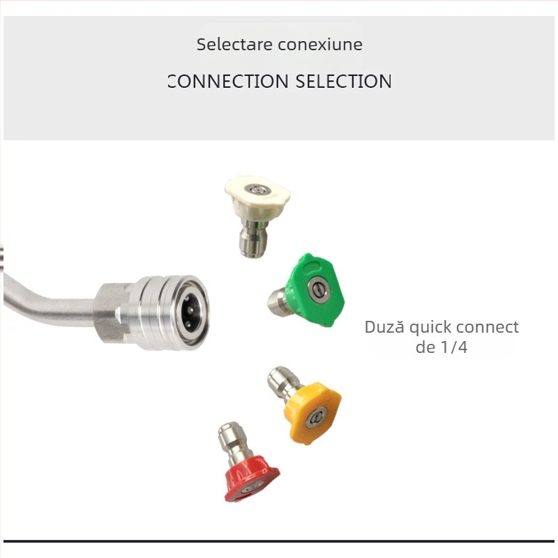 Pistol de înaltă presiune pentru spălat mașini, cu tijă extensibilă și cot de 90°, conexiune rapidă 1/4