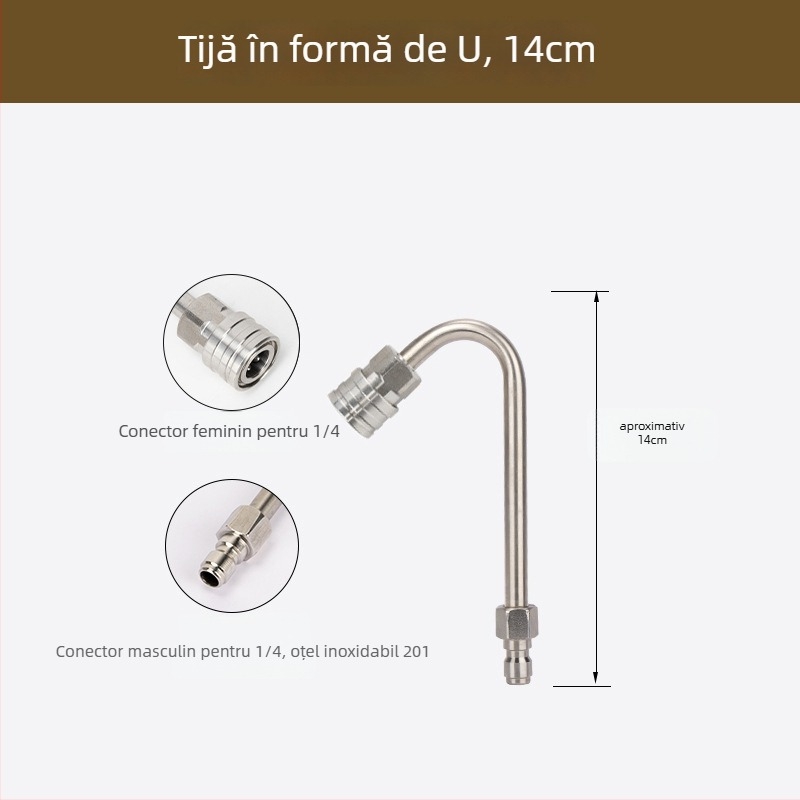 Pistol de înaltă presiune pentru spălat mașini, cu tijă extensibilă și cot de 90°, conexiune rapidă 1/4