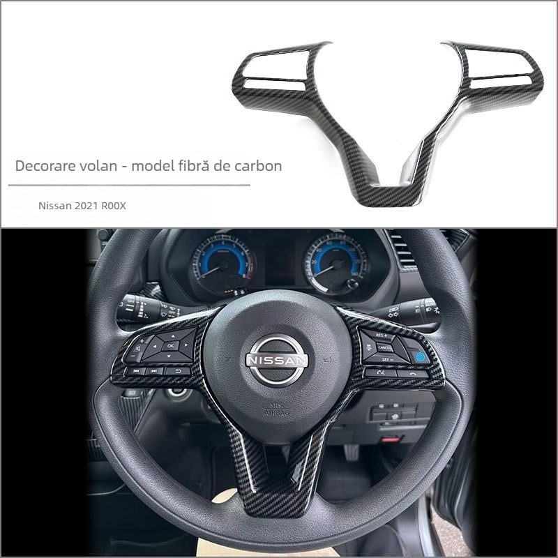 Decaluri decor interior volan Nissan Roox | Material ABS | Formare all-in-one | Poziții: aerisire, buton volan, afișaj navigație | Brand: Little Music King