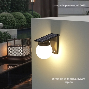 Lampă solară de perete IP65 LED, 2.7W, 6–12h, comutator manual, Sanan LED, formă abstractă, model Night Pearl