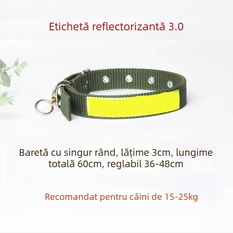 Guler pentru câine cu model monocrom, material nylon, stil leisure, etichetă privată licențiată