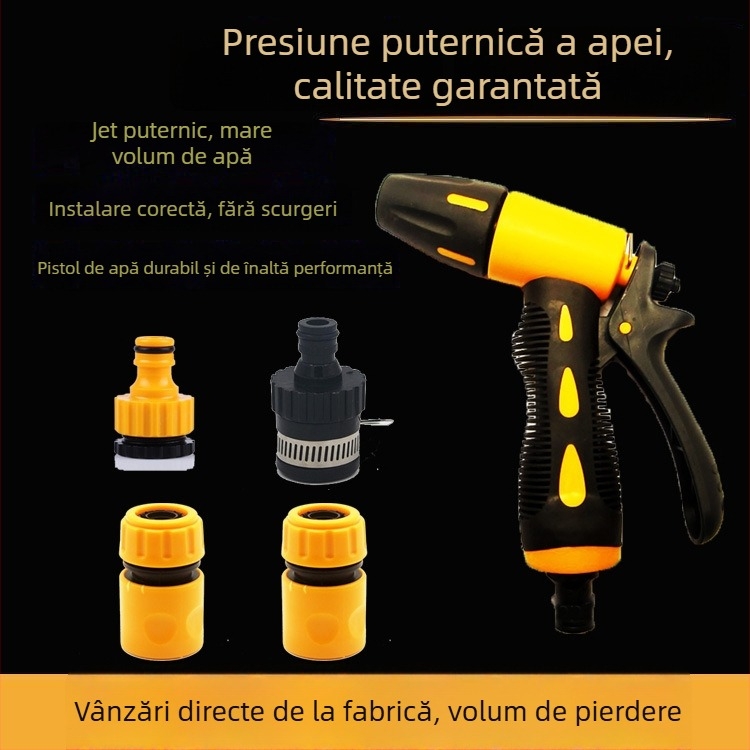 Set pistolă de apă pentru mașină SNJUE, din plastic, 5 piese, model 2053, greutate 0,4 kg, garanție 1 an