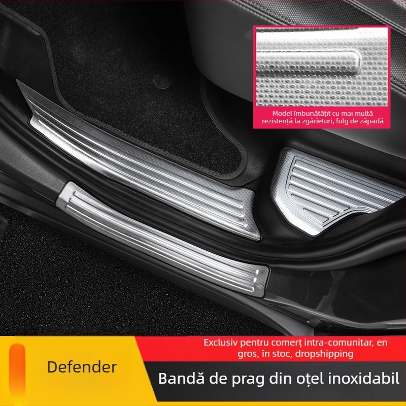 O'dell Praguri de prag din oțel inoxidabil și pedale pentru Land Rover Defender 2020-2026, personalizabile