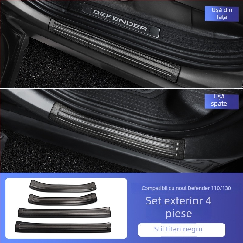 O'dell Praguri de prag din oțel inoxidabil și pedale pentru Land Rover Defender 2020-2026, personalizabile