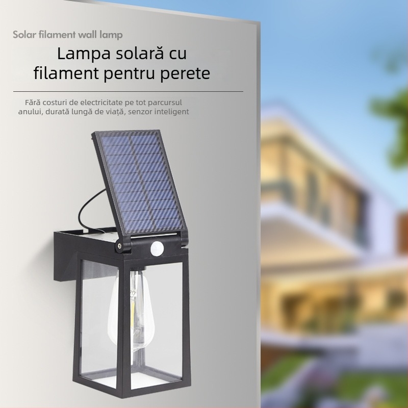 Lampa solară de perete pentru exterior cu senzor de mișcare, Hl7005a, 5V, carcasă din plastic, durată de iluminare 6–12 ore