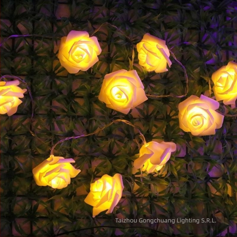 Lumină LED în formă de trandafir cu baterie pentru curtea interioară/exterioară, IP65, personalizabil