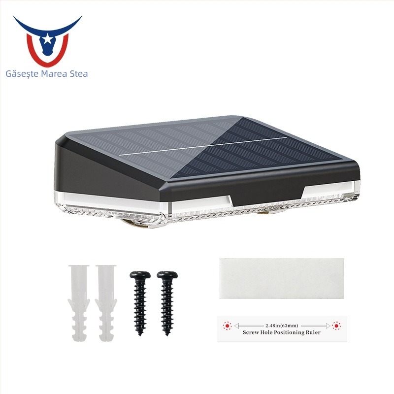 Lampă solară de perete exterior, rezistentă la apă, iluminat decorativ pentru grădină și curte