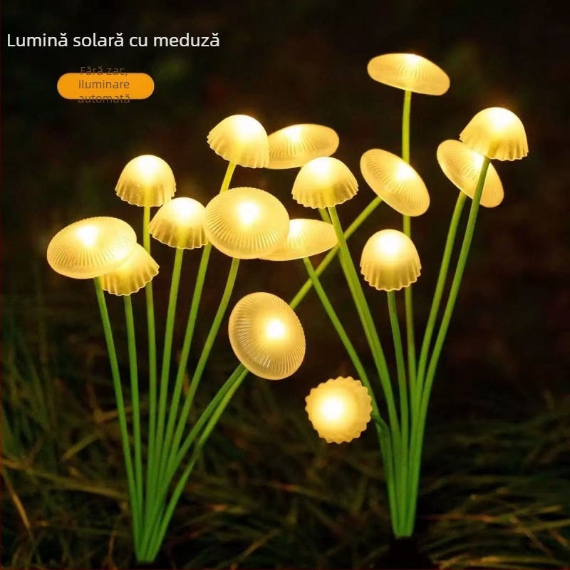 Lampă solară meduză pentru grădină – lampă de exterior pentru gazon, model smd-1, IP65, alimentare solară, control prin buton