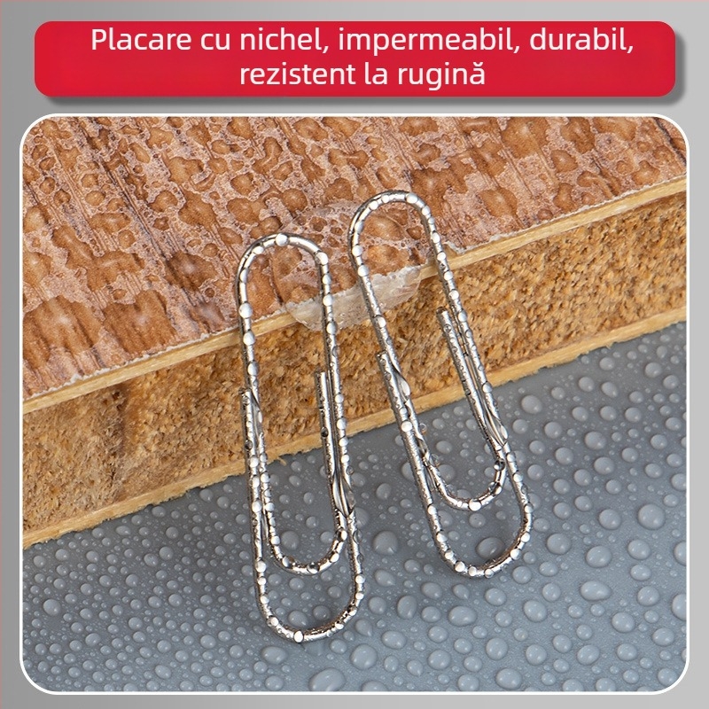 Clips de hârtie Barrel – oțel inoxidabil, clip de documente în formă de U pentru birou (Brand: Learn happily, Model: Barrel)