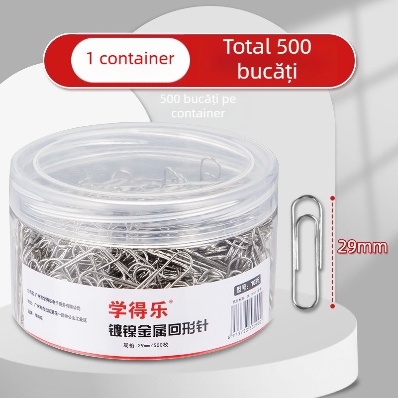 Clips de hârtie Barrel – oțel inoxidabil, clip de documente în formă de U pentru birou (Brand: Learn happily, Model: Barrel)