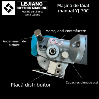 Yuejiang YJ-70C mașină electrică de tăiat cu cuțit rotund, portabilă, 220V, pentru îmbrăcăminte