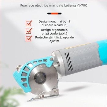 Yuejiang YJ-70C mașină electrică de tăiat cu cuțit rotund, portabilă, 220V, pentru îmbrăcăminte