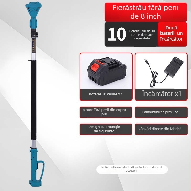 Foarfecă electrică de grădină cu rază extinsă pentru fructe, baterie litiu, unealtă portabilă, reîncărcabilă