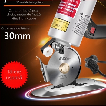 Tăietor rotativ electric pentru țesături și piele, aparat manual de tăiat țesături