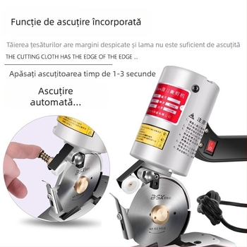 Tăietor rotativ electric pentru țesături și piele, aparat manual de tăiat țesături