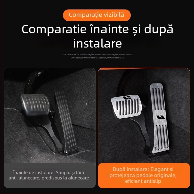 Platformă de pedale din aliaj de aluminiu pentru L6/L7/L8/L9/MEGA – antiderapant pentru pedalele de accelerație și frână, transmisie automată