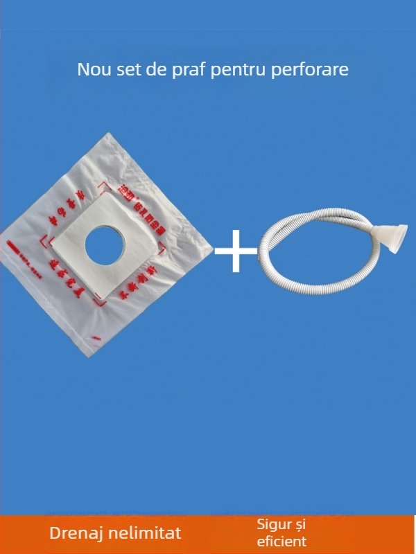 Capac de protecție a prafului pentru găurire în perete cu ciocan; include pungă impermeabilă și pungă anti-murdărire