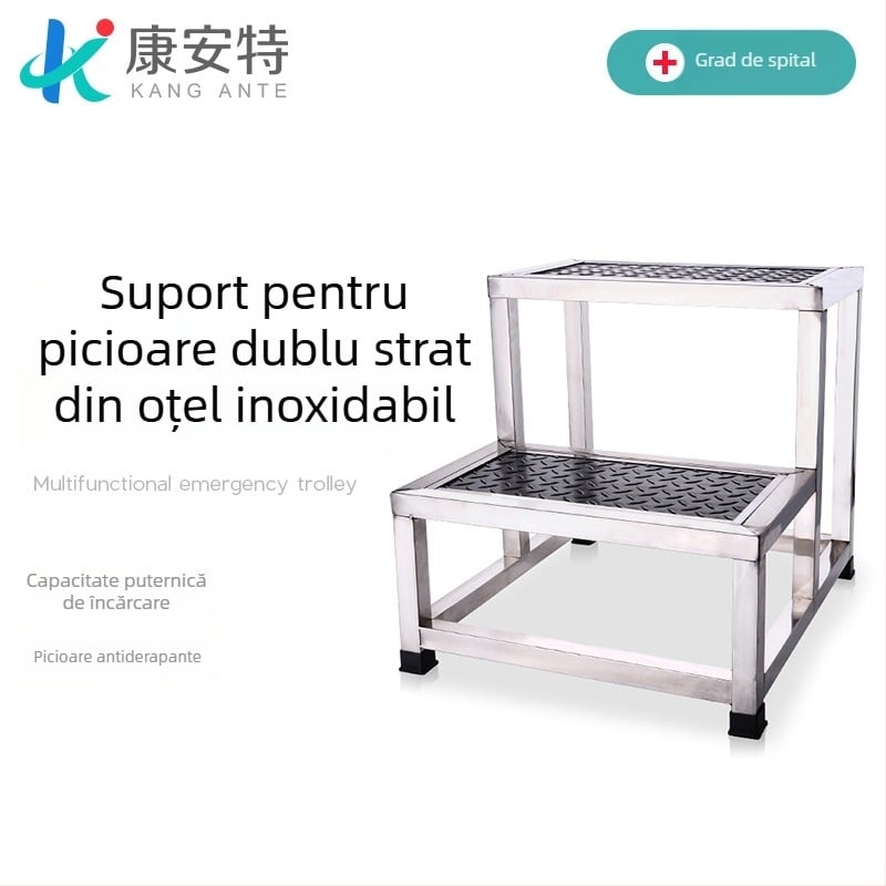 Taburet pentru picioare din oțel inoxidabil 304, dublu nivel, multifuncțional, model K-SUS8101A1