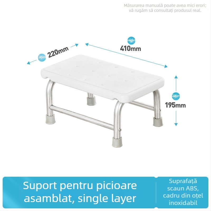 Taburet pentru picioare din oțel inoxidabil 304, dublu nivel, multifuncțional, model K-SUS8101A1